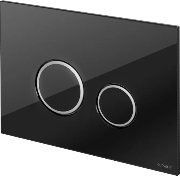 кнопка смыва для инсталляции cersanit twins 64117 стекло, черный