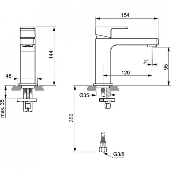 смеситель для раковины ideal standard edge a7103aa