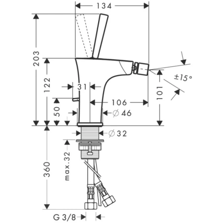 смеситель для биде hansgrohe puravida 15270400