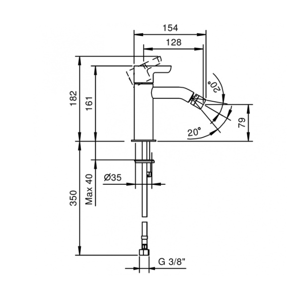 смеситель для биде fantini icona classic 53 p9 r408wf цвет: matt copper pvd