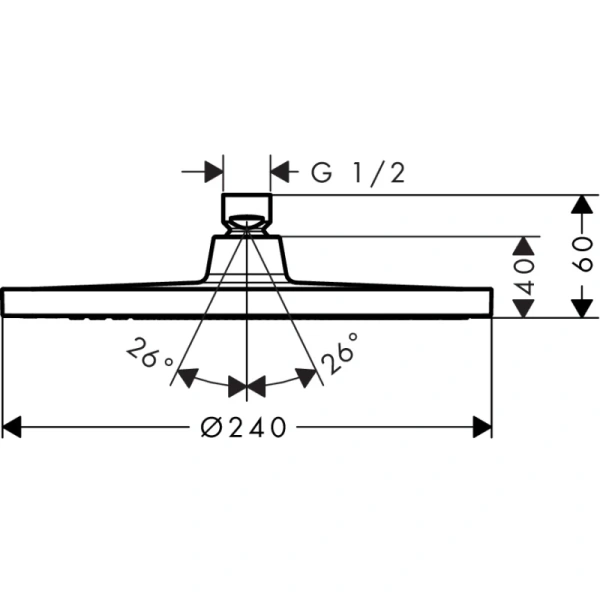 верхний душ hansgrohe crometta s 240 1jet lowpressure мин 0,2 бар 26725000