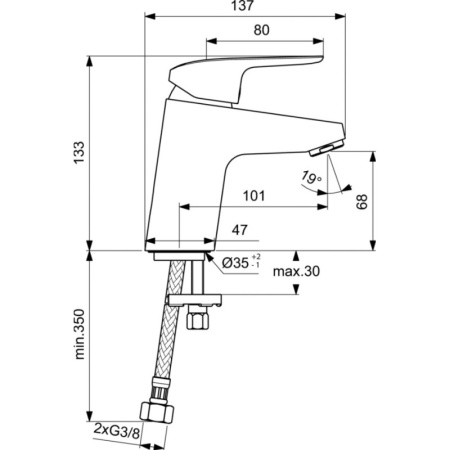 смеситель для раковины ideal standard ceraflex b1710aa