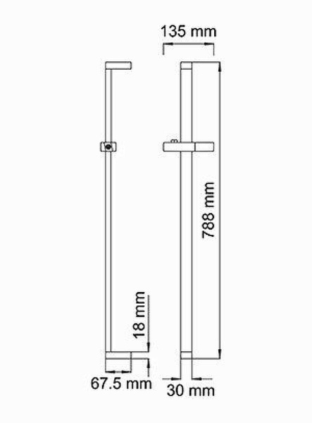 душевая штанга wasserkraft exter a048 цвет бронза