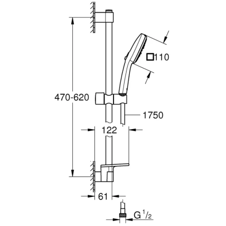 душевой гарнитур grohe tempesta cube 27929003