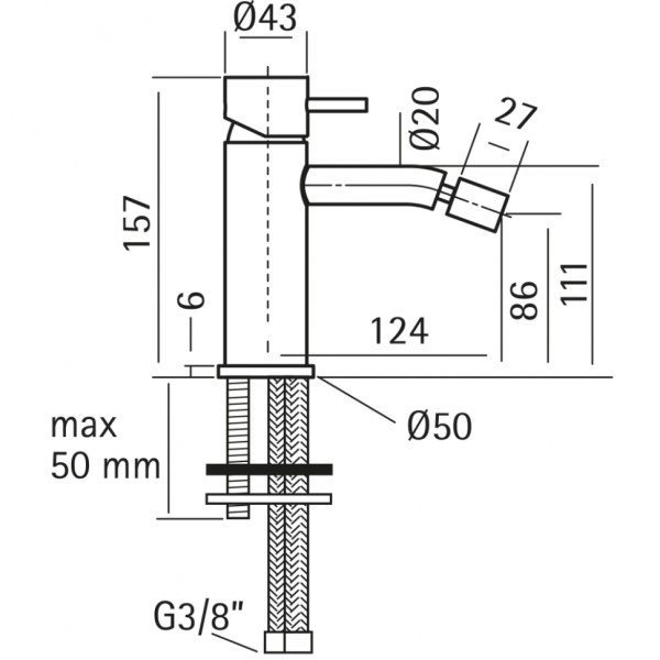 смеситель для биде huber lynox lx000564d1