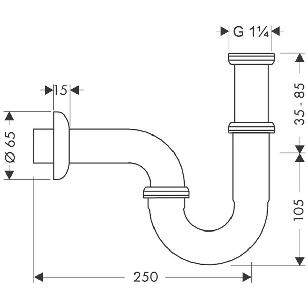 сифон для раковины hansgrohe 53002000 хром