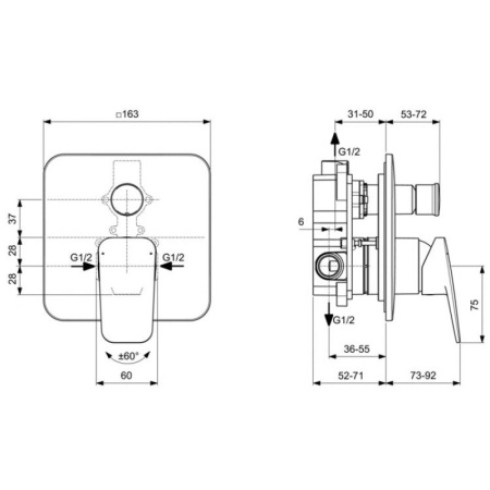 cмеситель для душа ideal standard ceraplan bd259aa