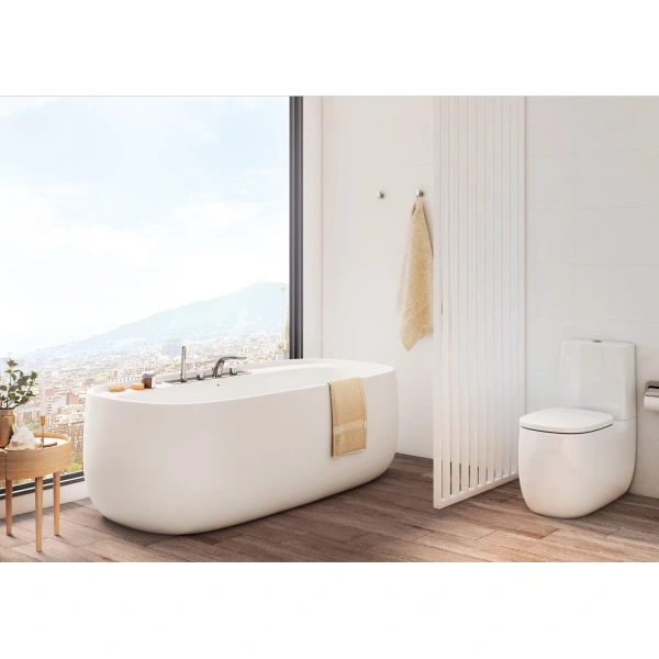 чаша напольного безободкового унитаза roca beyond 3420b9000