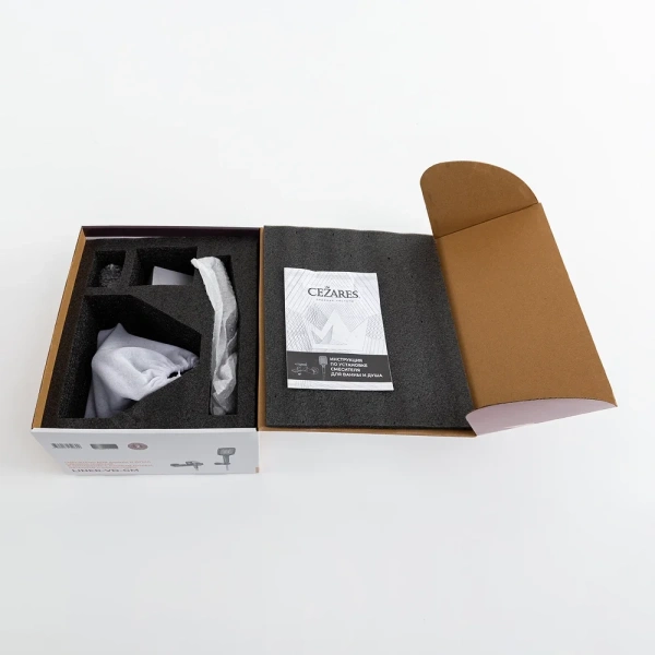 смеситель для ванны cezares liner liner-vd-gm с душевым гарнитуром, оружейная сталь