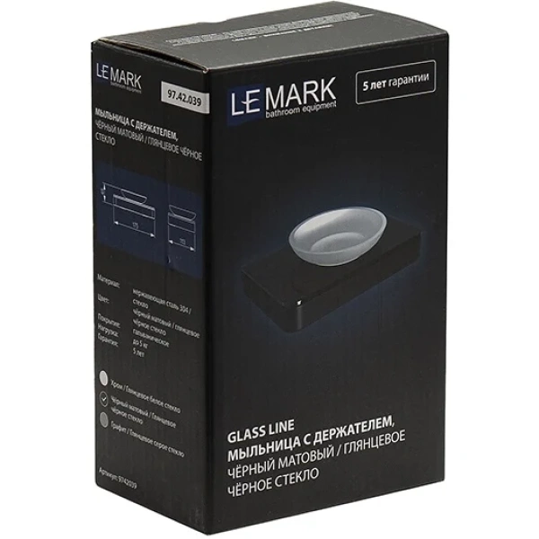 Мыльница Lemark Glass line 9742039 черный