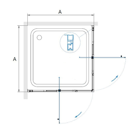 душевой уголок rgw passage pa-038b 90x90 350803899-14 профиль черный стекло прозрачное