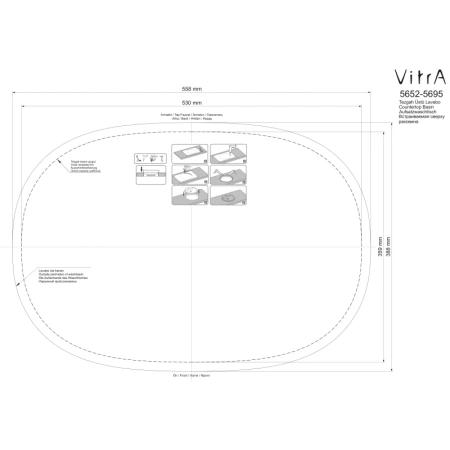 раковина-чаша vitra frame 56 см 5652b403-0016, белая