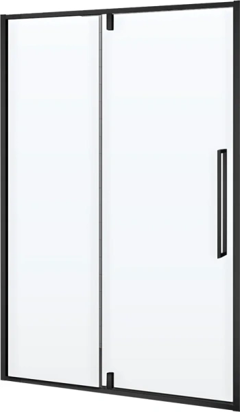 душевая дверь в нишу rgw stilvoll sv-03 b 1200х2000 профиль черный, стекло прозрачное