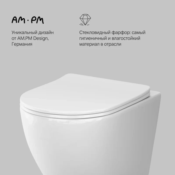 комплект am.pm унитаз подвесной like c801900sc безободковый + инсталляция ergofit i012711.0338 с кнопкой смыва