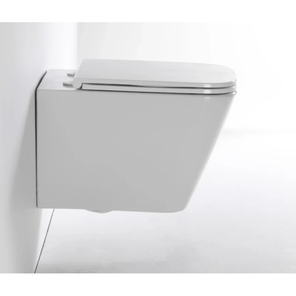 унитаз подвесной tece tecespring s 9700996, безободковый, с сиденьем в комплекте, цвет белый.