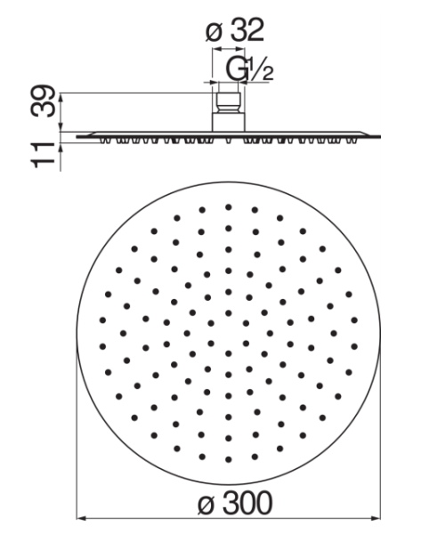 верхний душ nobili ad139/120cr 30 см chrome хром