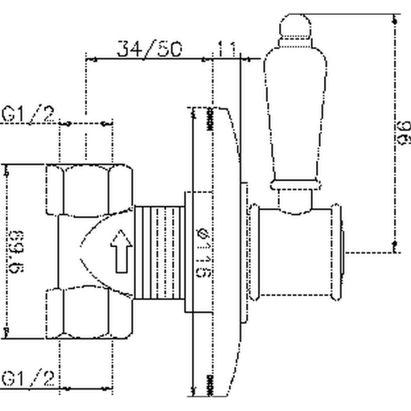 вентиль запорный huber victorian vt00031021 1/2"