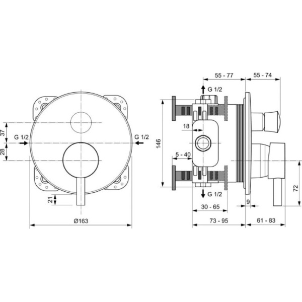 cмеситель для душа ideal standard ceraline a7389xg