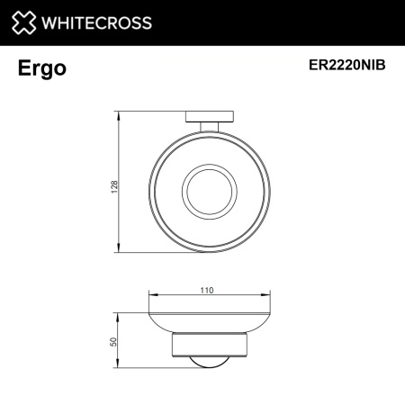 мыльница whitecross ergo er2220nib настенная, брашированный никель