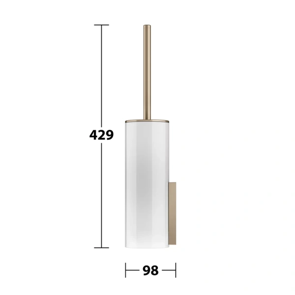 Ёршик для унитаза Keuco Edition 400 11564 039000 с хрустальной матовой колбой, с крышкой, бронза шлифованная