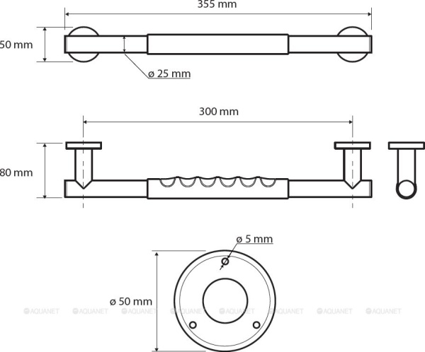 Поручень для ванны Bemeta OMEGA 104507661 хром, черный