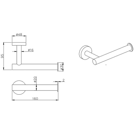 держатель туалетной бумаги aquatek aq4008cr хром