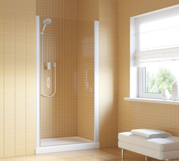 дверь для душевой кабины в нишу vegas glass epux 85 01 01 профиль белый, стекло прозрачное