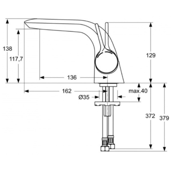 смеситель для раковины ideal standard melange a4287aa