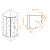 душевой уголок rgw passage pa-52 80x80 03085288-11 профиль хром стекло прозрачное