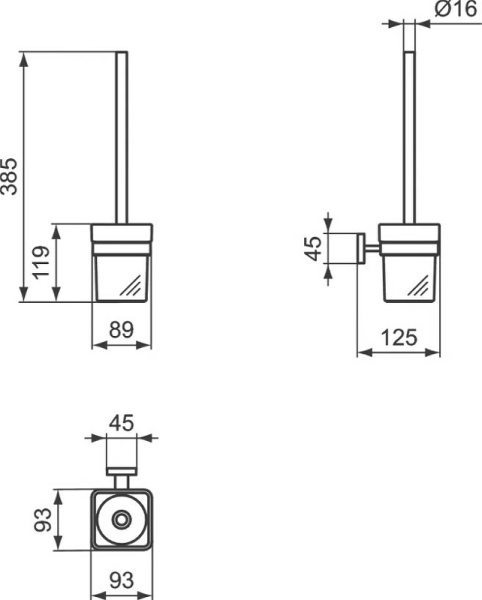 Ершик для унитаза Ideal Standard IOM Square E2194AA Хром