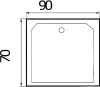 акриловый поддон для душа wemor 90x70x24 s 10000002268 белый