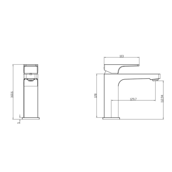 смеситель для раковины с донным клапаном villeroy & boch architectura square tvw12500100061