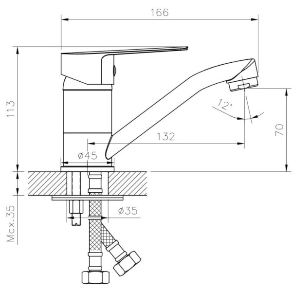 смеситель для раковины rossinka s35-22 хром