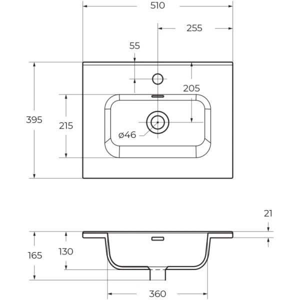 раковина полувстраиваемая belbagno 51 bb500/390etl белая