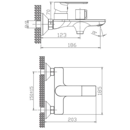 смеситель для ванны haiba hb60505-8 цвет белый \ хром