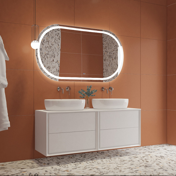 зеркало cezares giubileo 150 czr-spc-giubileo-1500-800-tch-warm с подсветкой с сенсорным выключателем и подогревом