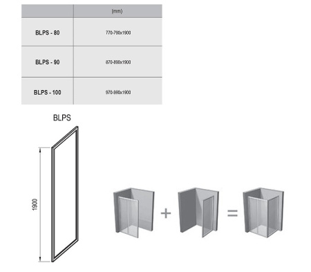 душевая стенка ravak blix blps-80 9bh40u00zg профиль сатин стекло grape