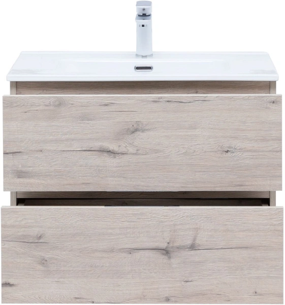 тумба под раковину aquanet алвита new 70 2 ящика, дуб веллингтон белый, 00303910