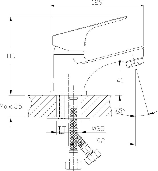 смеситель для раковины rossinka rs29-11 хром