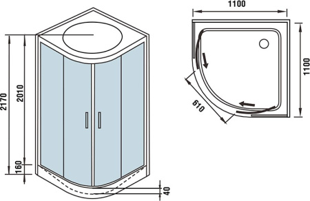 душевая кабина weltwasser ww500 emmer 11015 110x110 10000003286 профиль хром стекло прозрачное