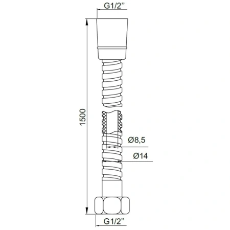 шланг для душа iddis a50211 1.5 150 см