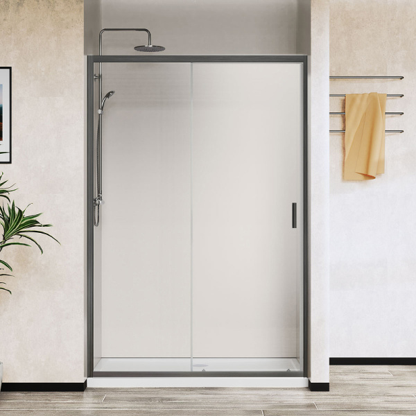 душевая дверь vincea city 120 vds-5ct120clgm профиль вороненая сталь, стекло прозрачное