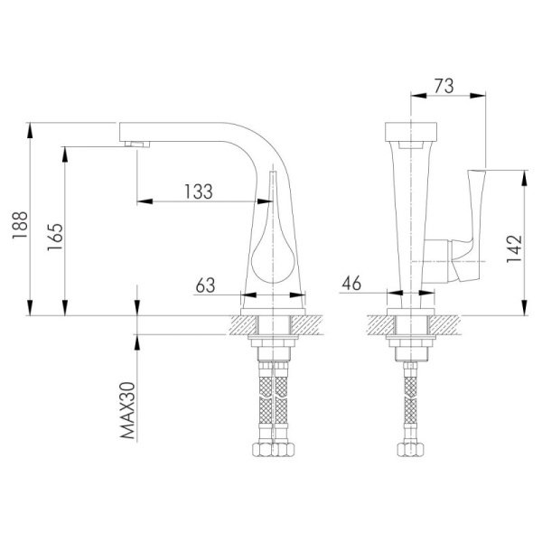 смеситель для раковины rossinka rs34 rs34-12u