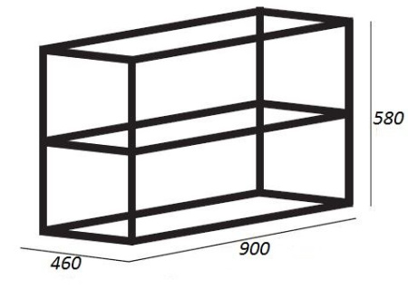 вставка на дно металлической консоли под раковину 90 cezares cadro-90-mens-nero