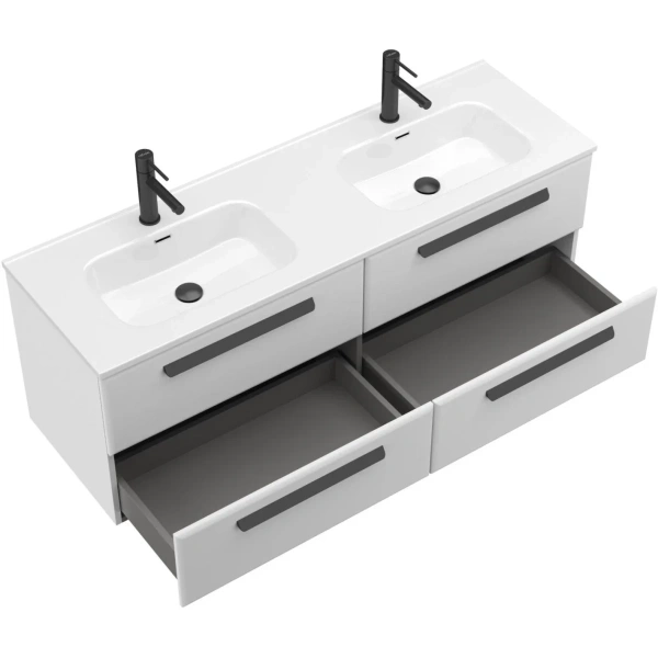 тумба под раковину cezares eco-cer-n 140 eco-cer-n-1400-4c-so-2-bl подвесная bianco lucido без ручек