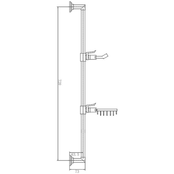 душевая штанга haiba hb8009 цвет хром