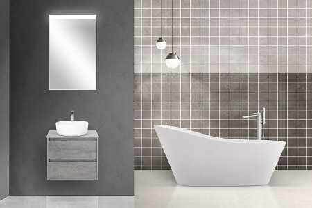 тумба под раковину belbagno kraft 60 kraft-600-2c-so-cg подвесная cemento grigio