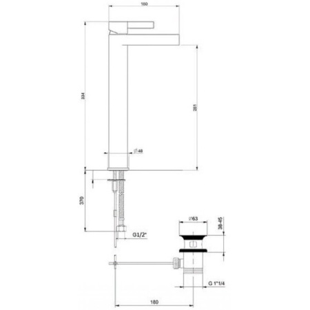 смеситель для раковины webert doremi dr830402560 цвет черный матовый