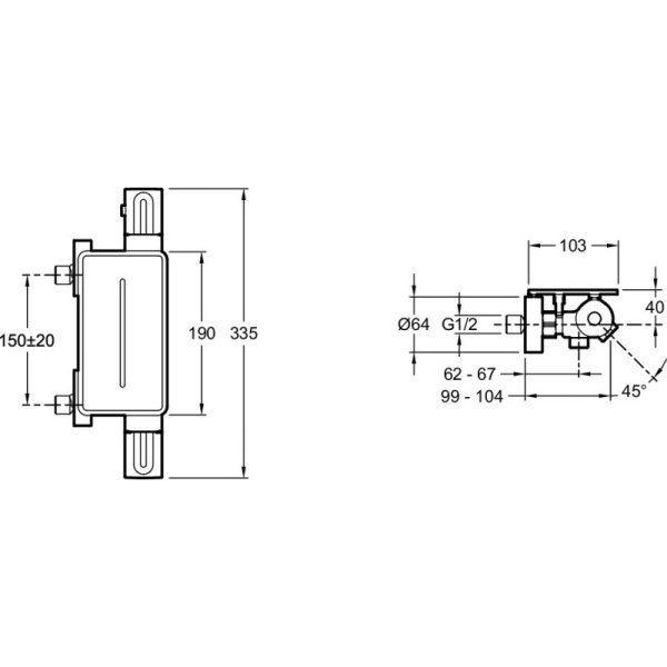 смеситель для душа jacob delafon metro e21768-bl, с полкой, черный матовый