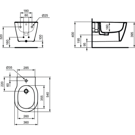 биде подвесное ideal standard connect e772201